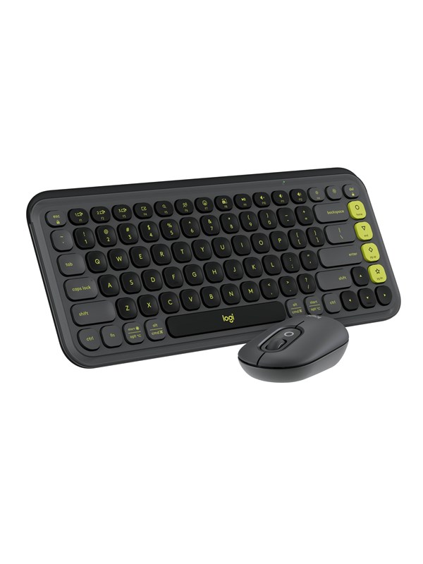 Logitech POP Icon Combo - Graphite - Näppäimistö ja Hiirisetti - Pohjoismainen - Musta