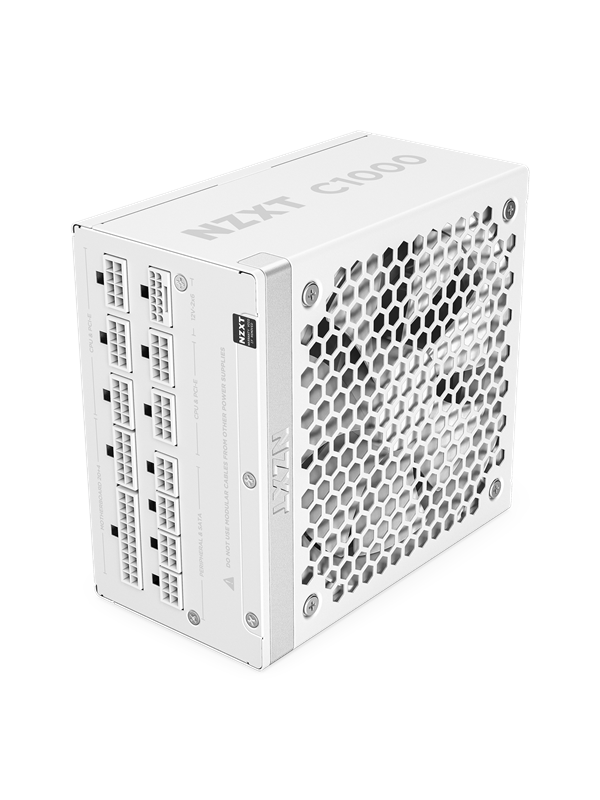NZXT C-Series C1000 (2024) White Virtalähde - 1000 Watt - 135 mm - ATX 3.1 - 80 Plus Kulta sertifioitu