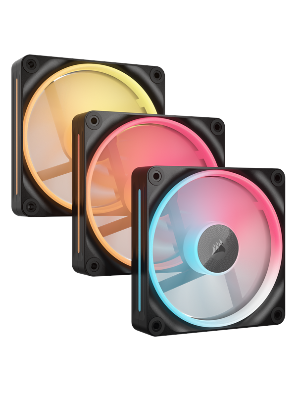 Corsair iCUE LINK LX120-R 3-pack - Kotelotuuletin - 120mm - Musta RGB LED valolla - 37 dBA