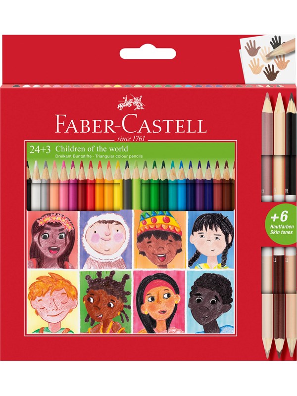 Faber-Castell Colour pencil triang. 24+3 w. skintones