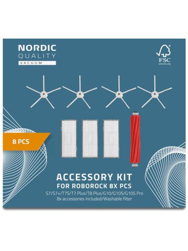 Nordic Quality Robotti-imurit 8 Pcs Kit for Roborock