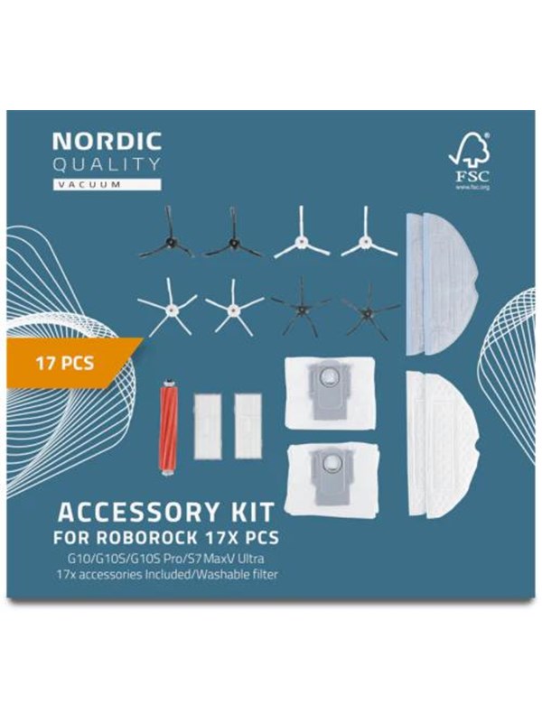 Nordic Quality Robotti-imurit 17 Pcs Kit for Roborock