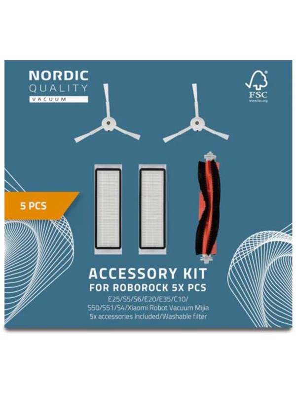 Nordic Quality Robotti-imurit 5 Pcs Kit for Roborock