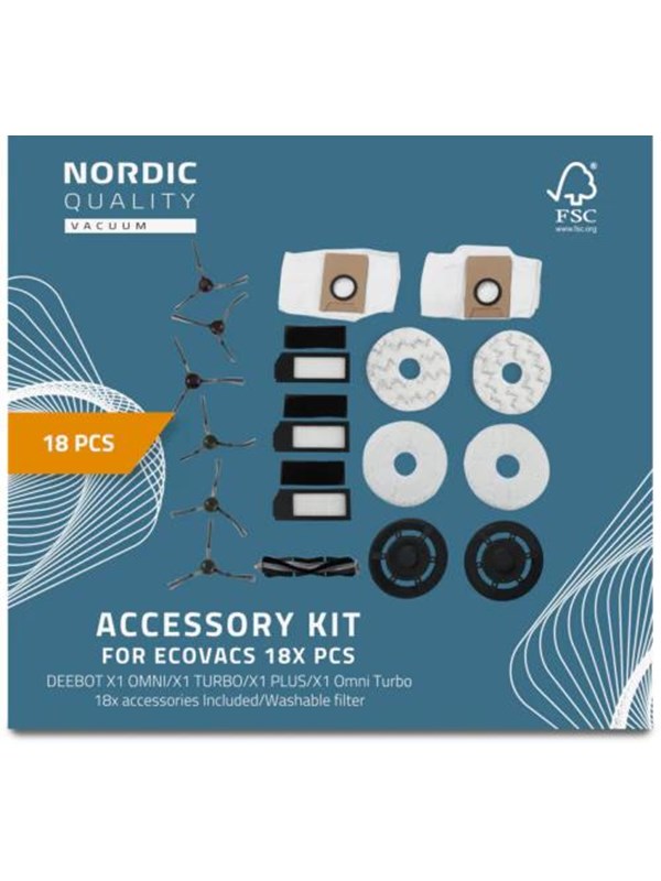 Nordic Quality Robotti-imurit 18 Pcs Kit Ecovacs