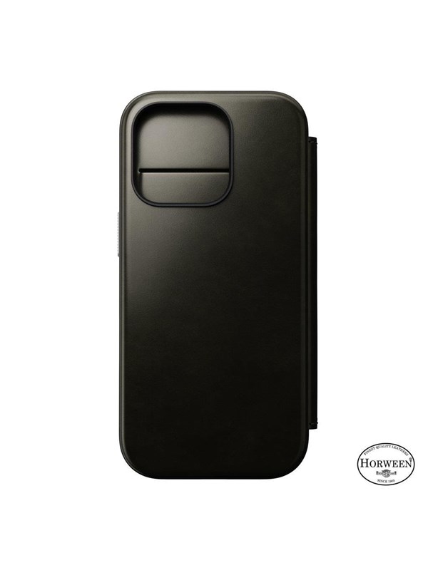 Nomad Modern Leather Folio - iPhone 16 Pro | Green Chrome | Horween