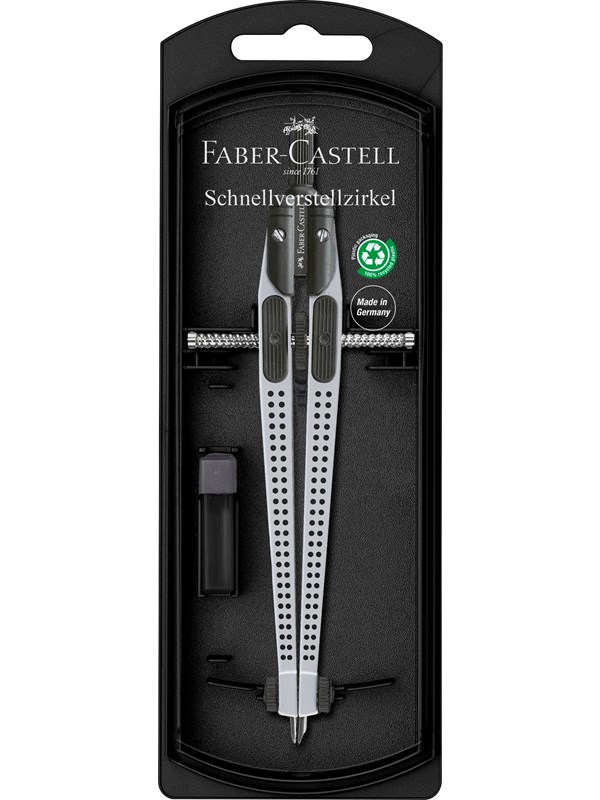 Faber-Castell Quick-Set Compass Grip silver