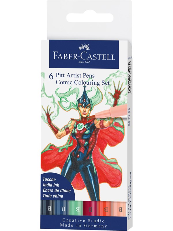 Faber-Castell India ink Pitt Artist Pen Comic 6x