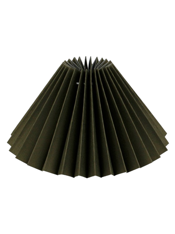 Alpe Design Pliseerattu lampunvarjostin oliivinvihreästä pellava 15 cm