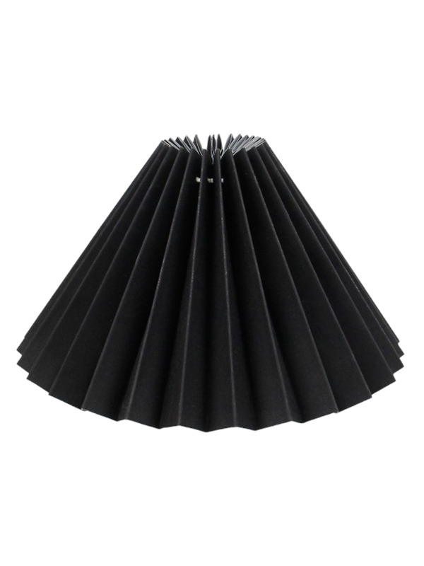 Alpe Design Pliseerattu lampunvarjostin musta pellavaa, halkaisija 23 cm