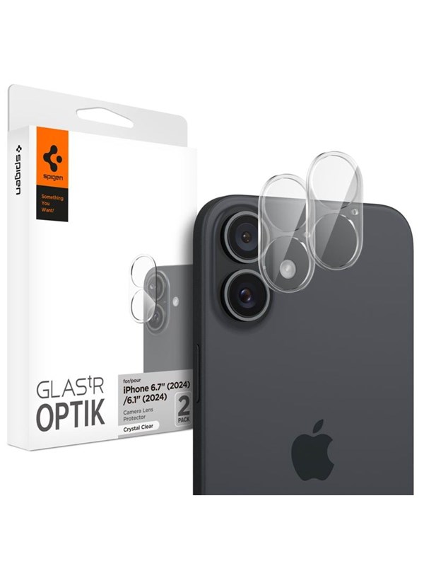 Spigen Glass tR Optik 2 Pack - crystal clear - iPhone 16/16 Plus