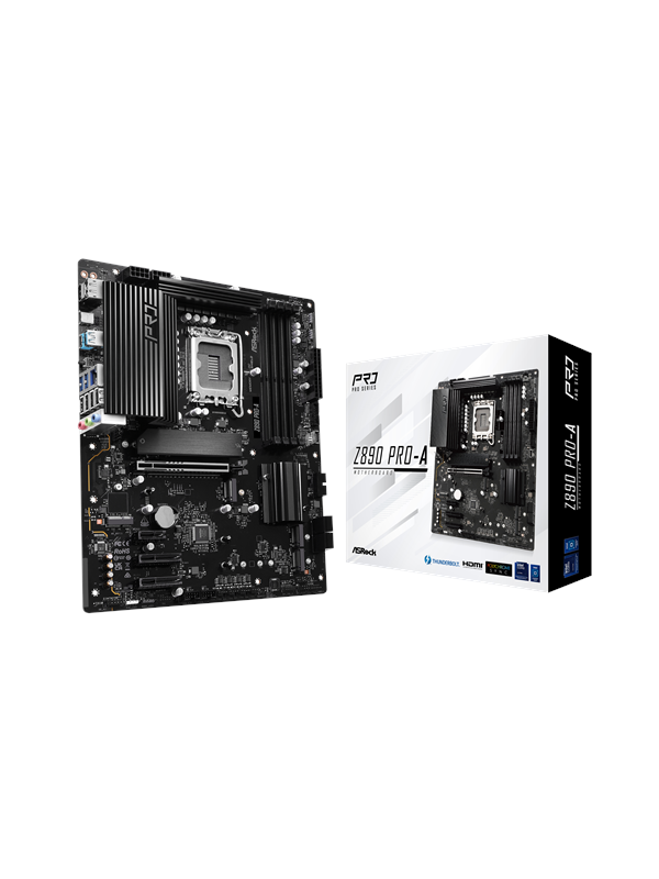 ASRock Z890 PRO-A Emolevy - Intel Z890 - Intel LGA1851 - DDR5 RAM - ATX