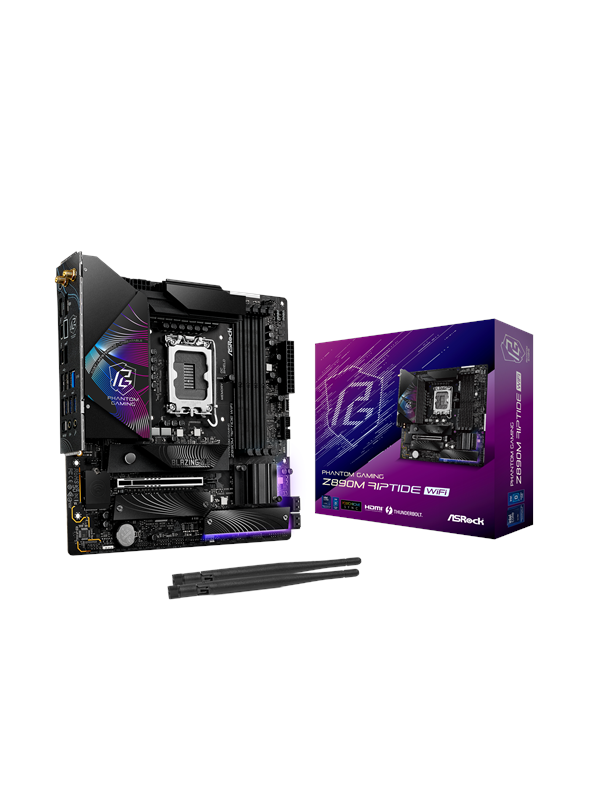 ASRock Z890M RIPTIDE WIFI Emolevy - Intel Z890 - Intel LGA1851 - DDR5 RAM - Micro-ATX