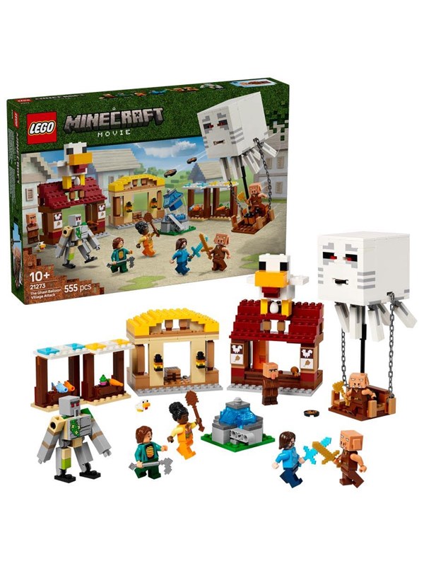 LEGO Minecraft 21273 Hornanhenki-kuumailmapallon hyökkäys kylään