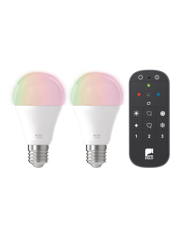 EGLO CONNECT-Z LED A60 9W RGB+TW E27 matt 2-pack incl. remote control