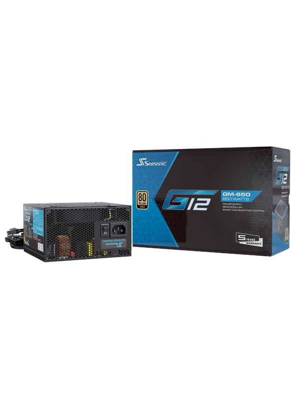 Seasonic G12 GM 850 Virtalähde - 850 Watt - 120 mm - ATX - 80 Plus Kulta sertifioitu