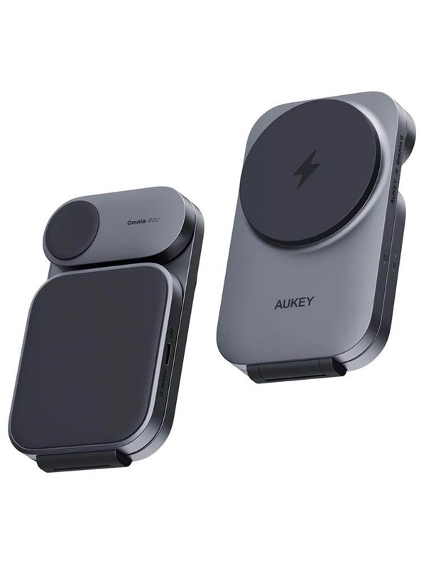 Aukey LC-MC312 MagFusion Z Qi2 3-in-1 Foldable Wireless Charging Station