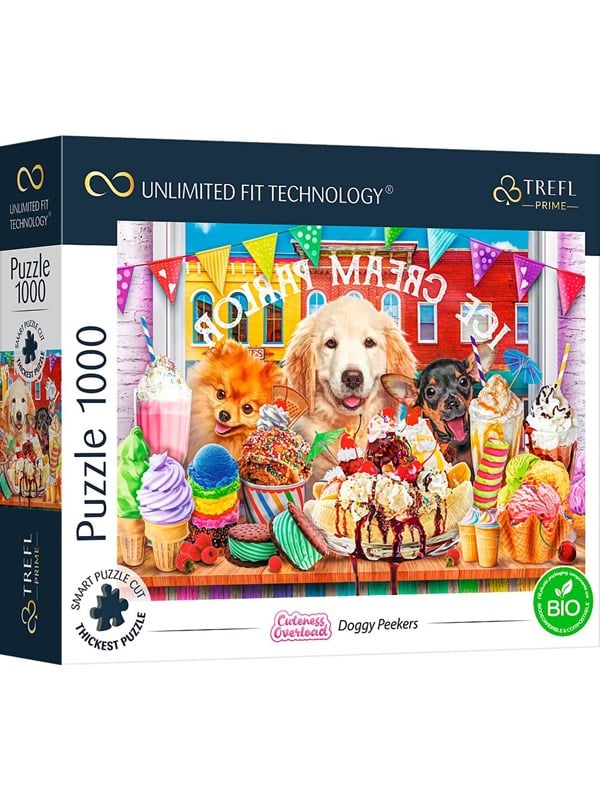 Trefl Puzzle - Unlimited Fit - Doggy Peekers (1000 pieces) Lattia