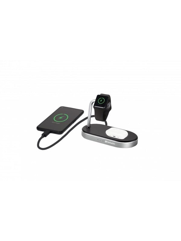 Verbatim Wireless Charging Stand - 3-in-1 - + AC Power Adapter - 44 Watt