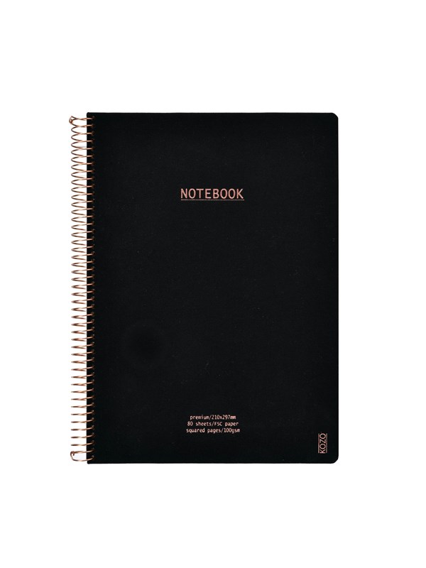 KOZO Squared Notebook A4 Premium Black