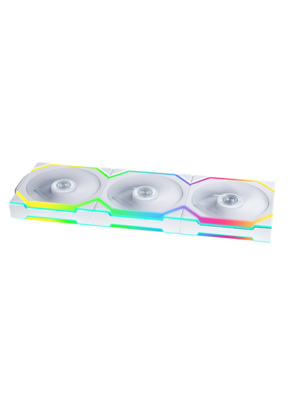 Lian Li UNI FAN SL Wireless Reverse 3-pack White - Kotelotuuletin - 120mm - Valkoinen, RGB-valolla - 29 dBA