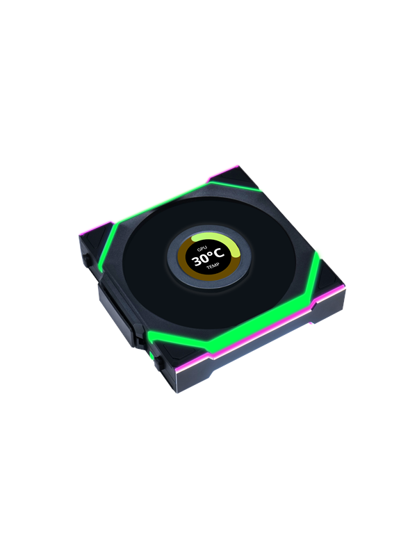 Lian Li UNI FAN SL Wireless LCD Reverse Black - Kotelotuuletin - 120mm - musta - 29 dBA