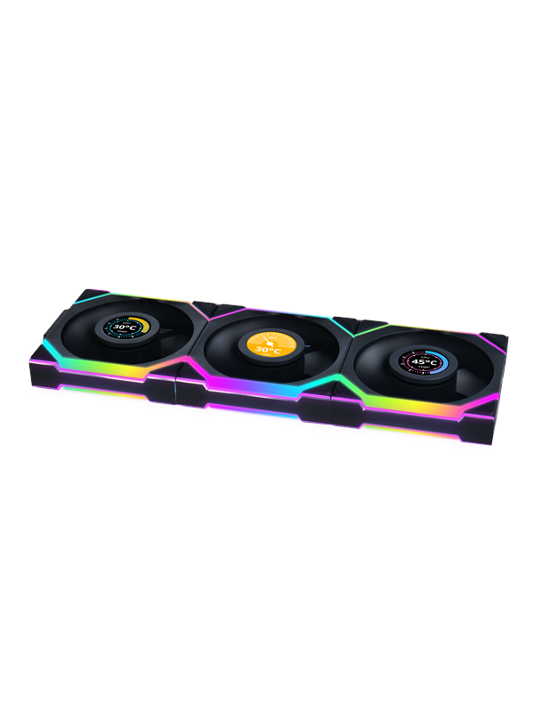 Lian Li UNI FAN SL Wireless LCD 3 pack Black - Kotelotuuletin - 120mm - musta - 29 dBA