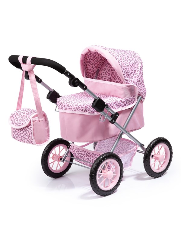 Bayer Design Trendy Doll"'s Pram - Leopard Pink