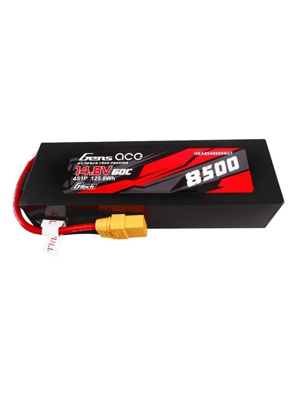 Gens ace &Tattu G-Tech 8500mAh 14.8V 60C 4S1P Lipo Battery Pack PC Material Case with XT90 plug