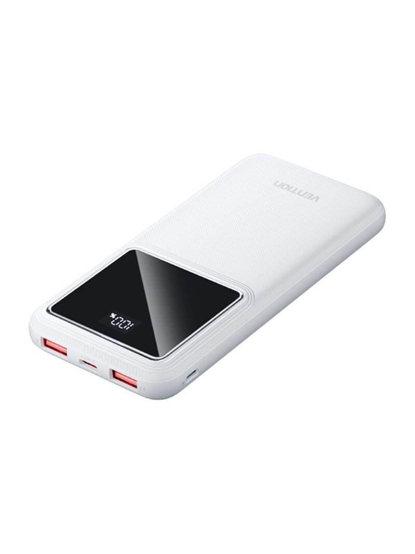 Vention Powerbank FHKW0.10000mAh Micro-USB USB-C 2xUSB-A 22.5W (white) Powerbank - Valkoinen - 10000 mAh