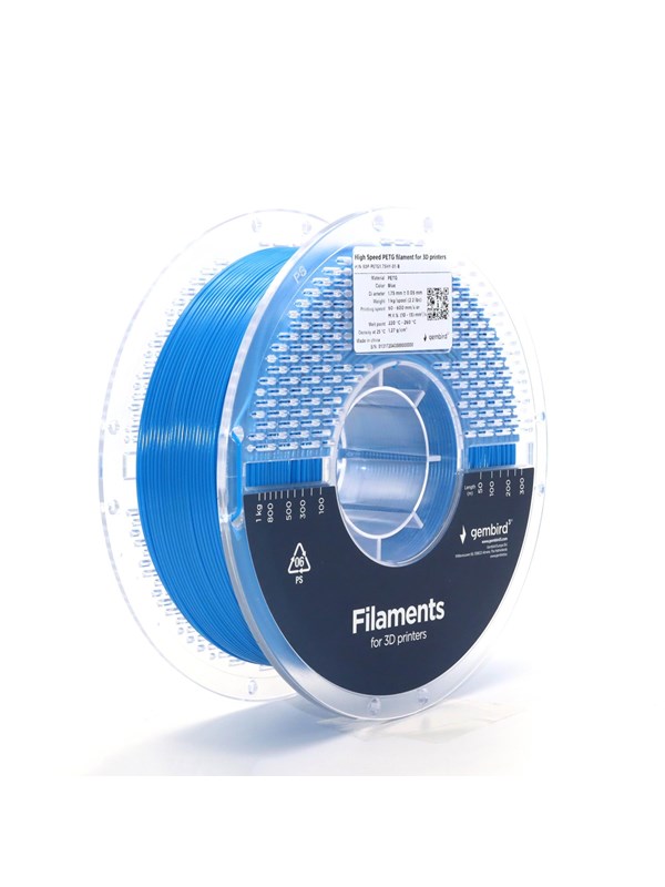 Gembird High Speed PETG (PET, PETT) - Blue - 1.75mm ø - 1 kg
