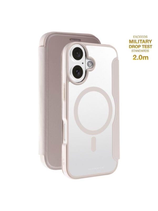 Vivanco Mag Wallet for iPhone 16 - Greige