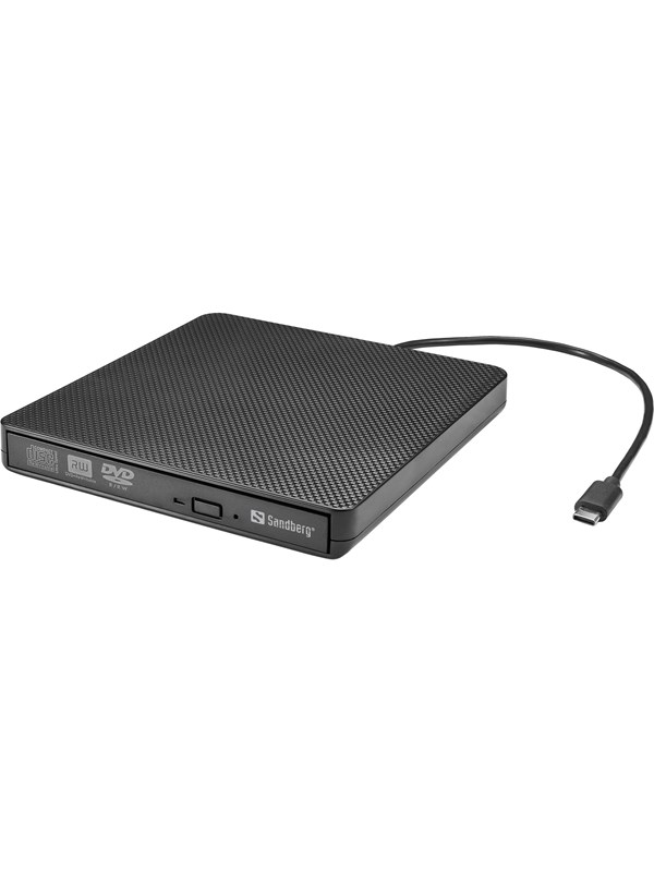 Sandberg USB-C/A DVD Burner - CD-RW (Poltin) - USB-C - Musta