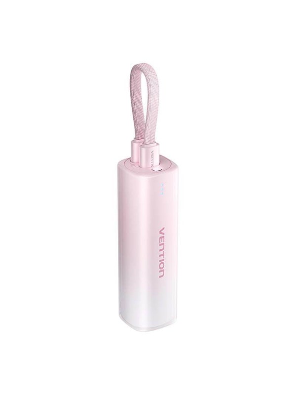 Vention Powerbank 5000mAh FHWR0 20W + USB-C to lightning cable (pink) Powerbank - Vaaleanpunainen - 5000 mAh