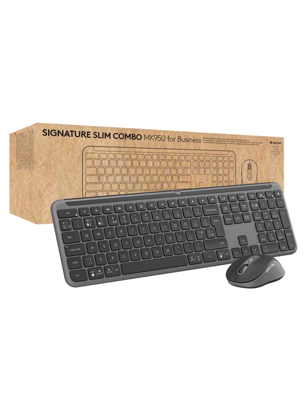 Logitech Signature Slim Combo MK950 for Business - Näppäimistö ja Hiirisetti - Englanti (US) - Harmaa