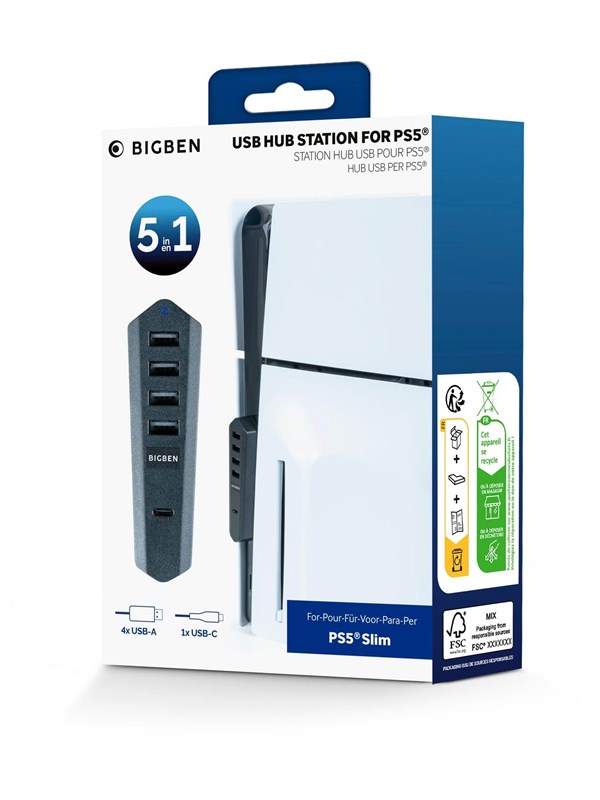 NACON USB Hub Black - Wired - Sony PlayStation 5