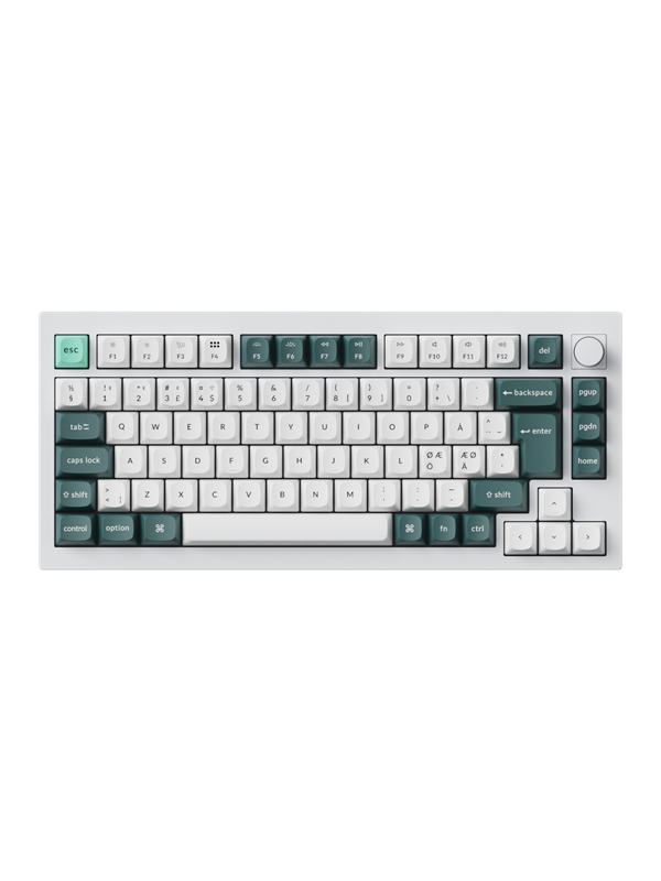 Keychron Q1 HE 75% Knob Wireless Tri-Mode Gateron 2.0 Nebula Magnetic Shell White - ND - Pelinäppäimistö - Pohjoismainen - Valkoinen