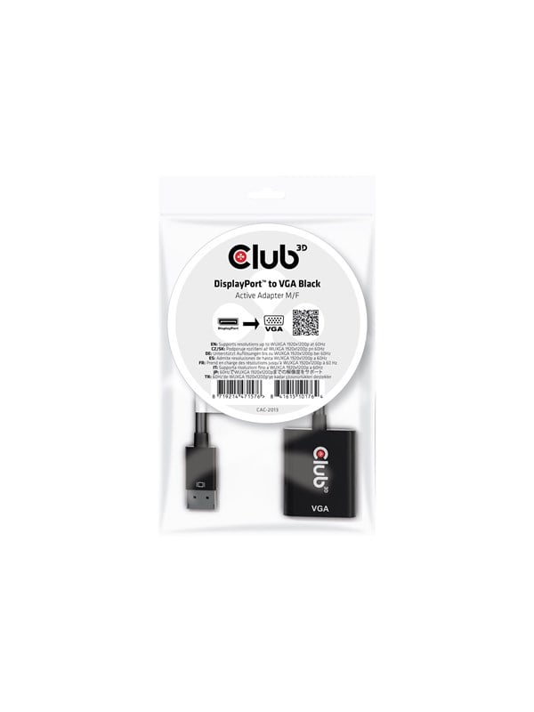 Club 3D - video adapter - DisplayPort to HD-15 (VGA) - 22.86 m