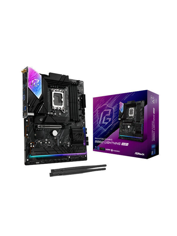 ASRock B860 Lightning WiFi Emolevy - Intel B860 - Intel LGA1851 - DDR5 RAM - ATX