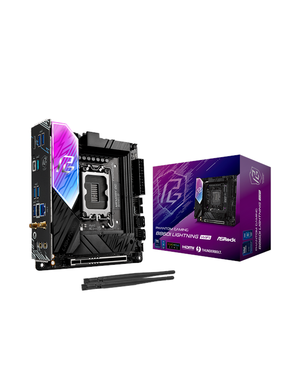 ASRock B860I Lightning WiFi Emolevy - Intel B860 - Intel LGA1851 - DDR5 RAM - Mini-ITX