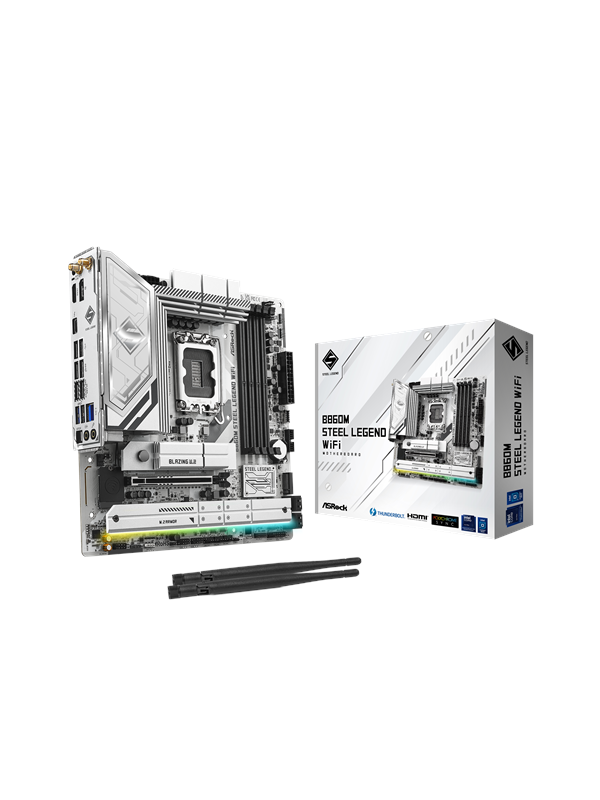 ASRock B860M Steel Legend WiFi Emolevy - Intel B860 - Intel LGA1851 - DDR5 RAM - Micro-ATX