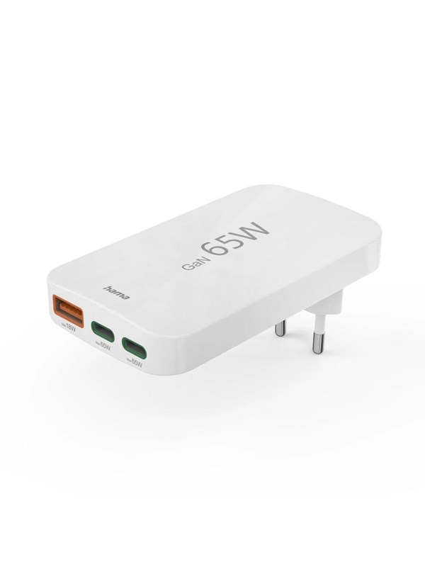 Hama GaN Charger 65W 2x USB-C 1x USB-A White
