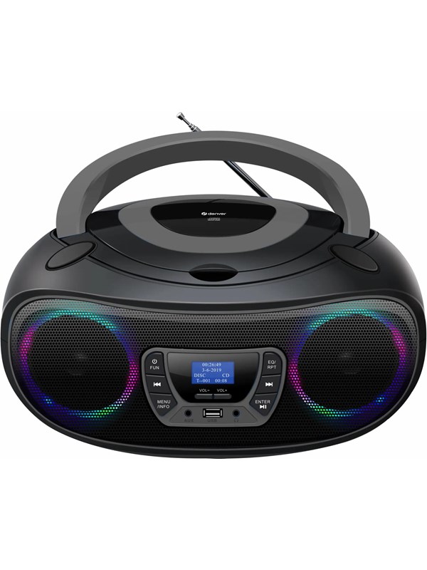 DENVER TDB-212GR - Grey - DAB+ Boombox with Bluetooth & CD Player