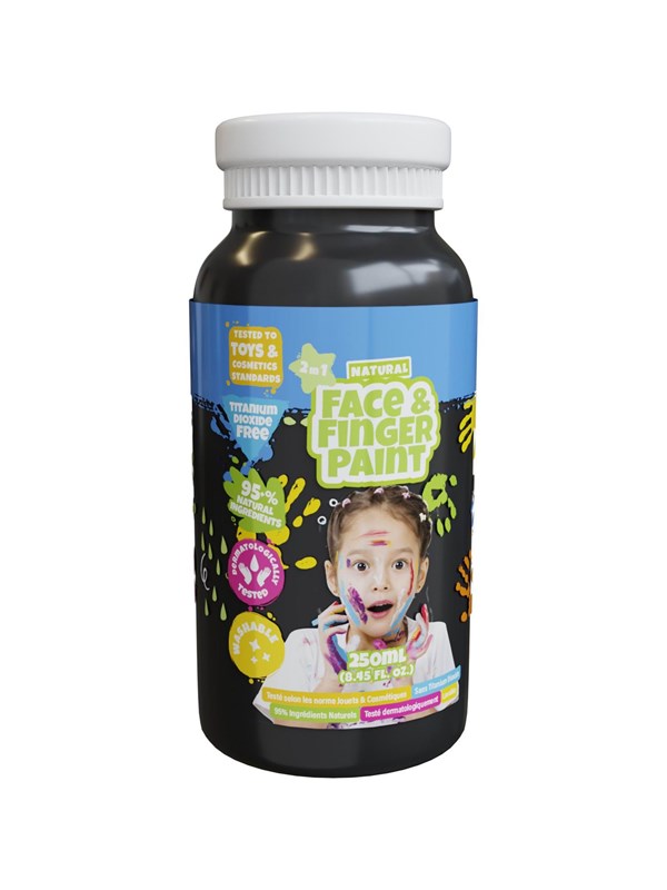 Boti Natural Face & Fingerpaint Bottle - Black 250ml