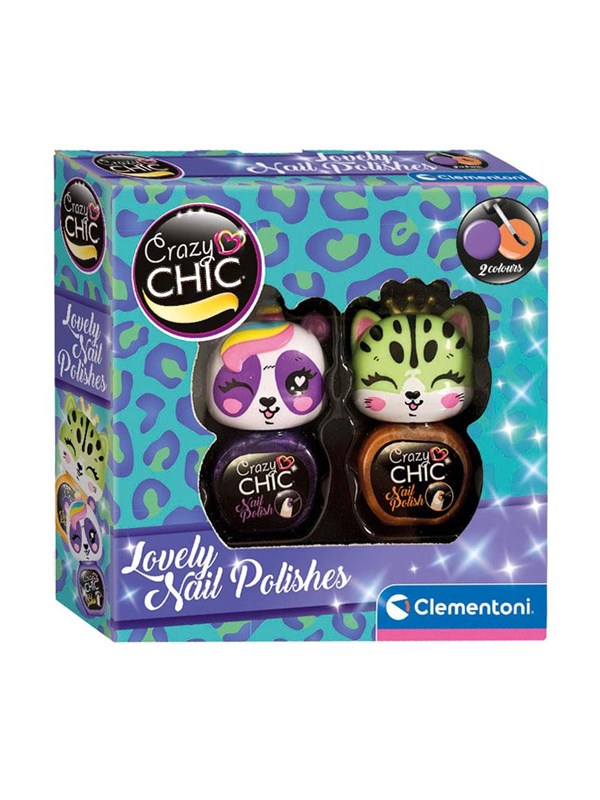 Clementoni Crazy Chic Nail Polish Orange/Purple 2 pcs.