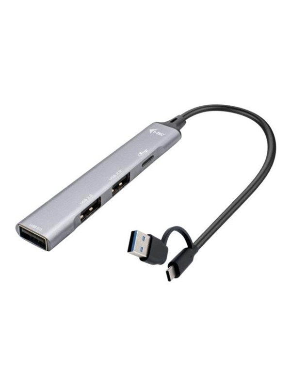 I-Tec Hub - USB-C/USB-A metal - 4-Port - USB 3.0 USB hub - 4 porttia - Harmaa