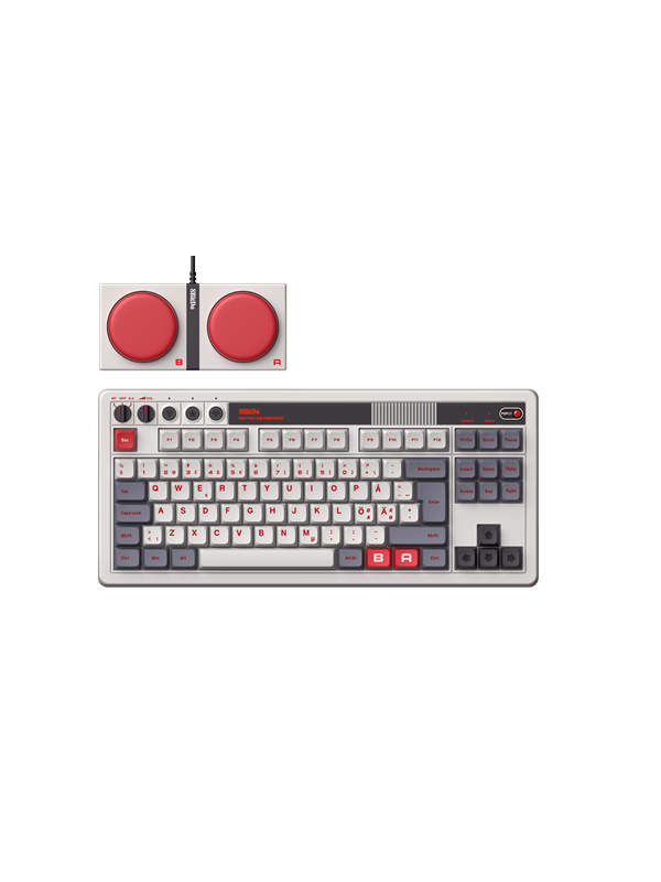 8BitDo Retro Mechanical Keyboard - N Edition - ISO - Pohjoismainen - Harmaa