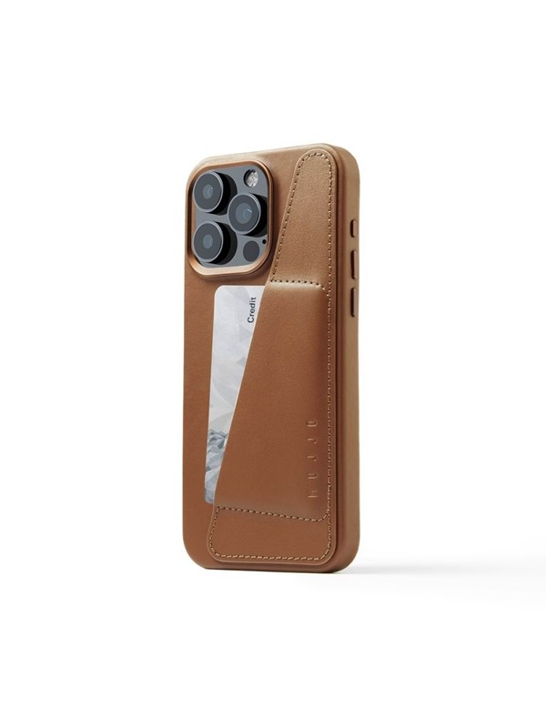 Mujjo iPhone 15 Pro Max Wallet Leather Case - Tan