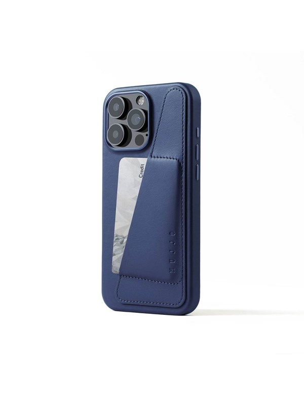 Mujjo Wallet Leather Case for iPhone 16 Pro Max - Blue