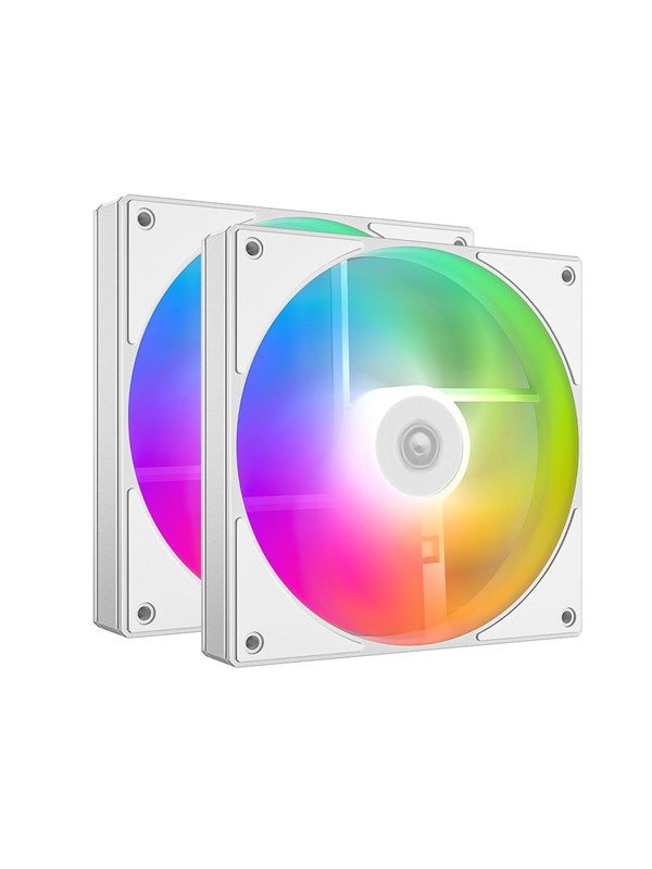 ID-Cooling AS-140-ARGB-W (2-pack) - Kotelotuuletin - 140mm - Valkoinen, RGB-valolla - 25 dBA