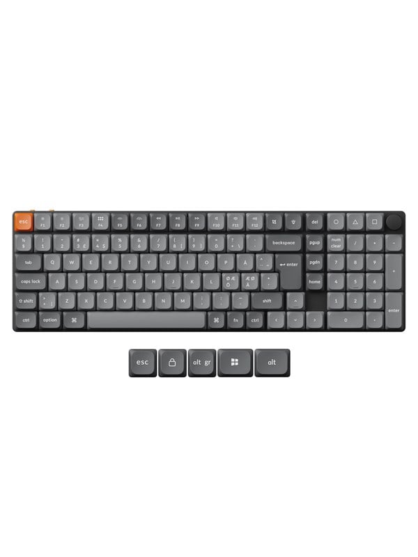 Keychron K17 MAX Wireless Tri-Mode Hot Swap QMK/VIA Gateron Low Profile Red - Pelinäppäimistö - Pohjoismainen - Musta